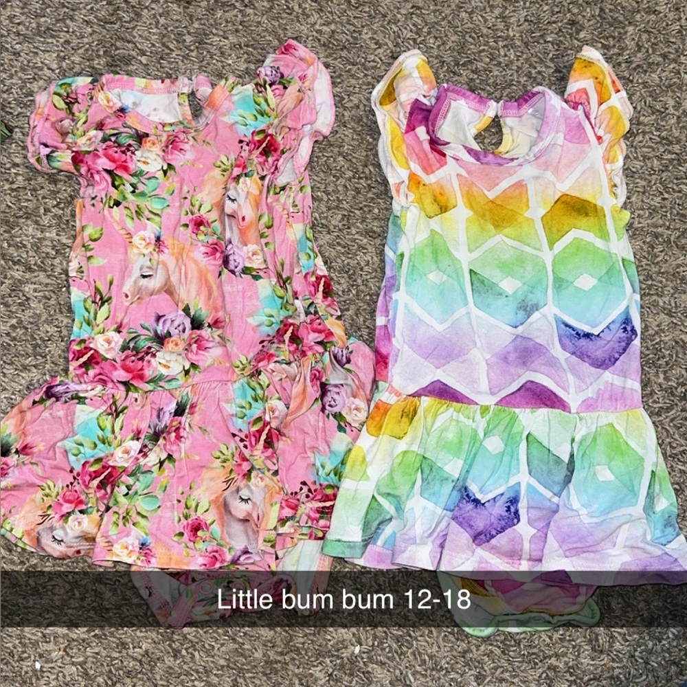 Little Bum Büm Pink and Multicolor Kids Dress Set